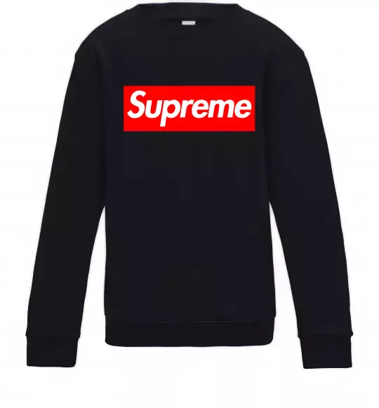 Детский Свитшот Supreme logo Черный фото