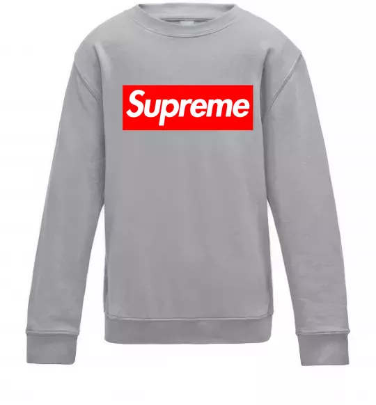 Детский Свитшот Supreme logo Серый меланж фото