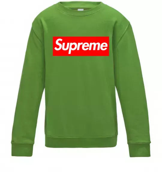 Детский Свитшот Supreme logo Лаймовый фото
