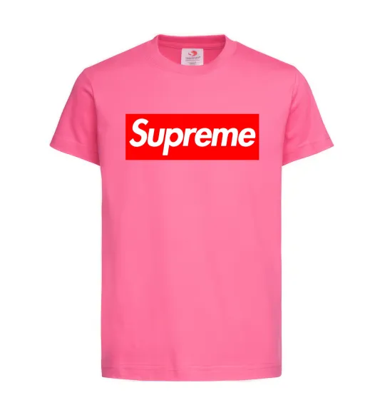 Детская футболка Supreme logo Ярко-розовый фото