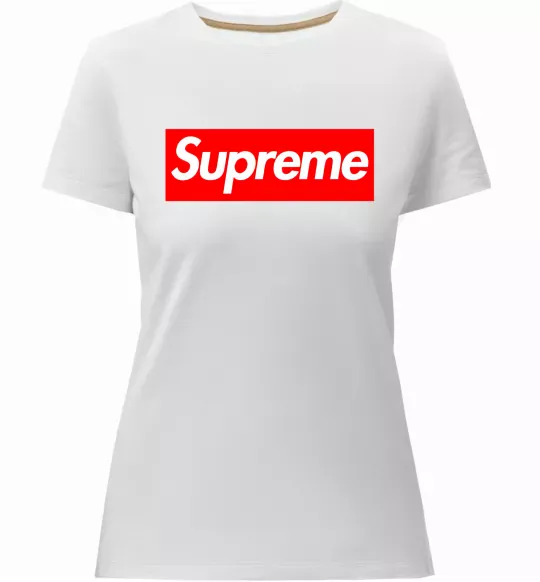 Женская премиум футболка Supreme logo Белый фото