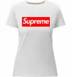 Женская премиум футболка Supreme logo Белый фото