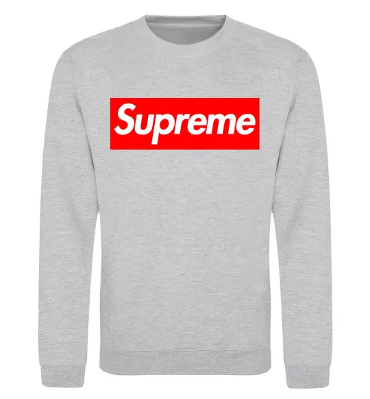 Світшот Supreme logo Сірий меланж фото