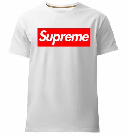 Чоловіча преміум футболка Supreme logo Білий фото