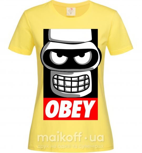 Женская футболка Obey Bender Лимонный фото