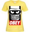 Женская футболка Obey Bender Лимонный фото