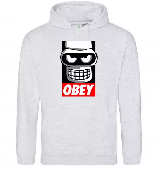 Мужская толстовка (худи) Obey Bender Серый меланж фото