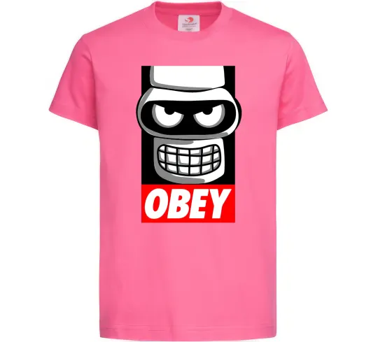Детская футболка Obey Bender Ярко-розовый фото