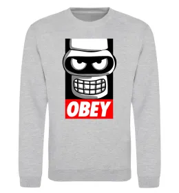 Свитшот Obey Bender Серый меланж фото