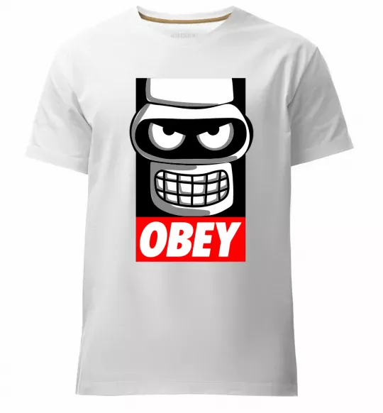 Чоловіча преміум футболка Obey Bender Білий фото