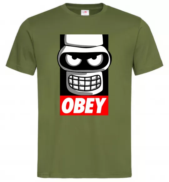 Чоловіча футболка Obey Bender Оливковий фото