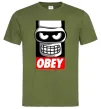 Чоловіча футболка Obey Bender Оливковий фото