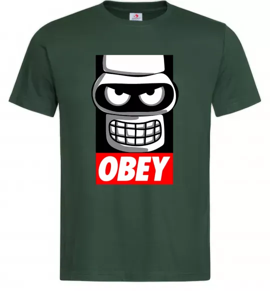 Чоловіча футболка Obey Bender Темно-зелений фото