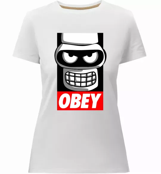 Женская премиум футболка Obey Bender Белый фото