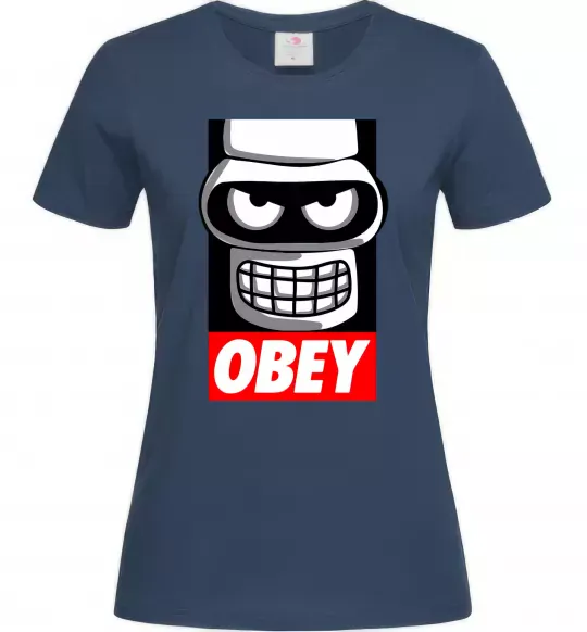 Женская футболка Obey Bender Темно-синий фото