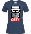 Женская футболка Obey Bender Темно-синий фото