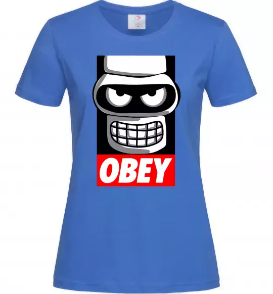 Женская футболка Obey Bender Ярко-синий фото