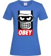 Женская футболка Obey Bender Ярко-синий фото