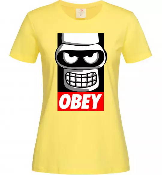 Женская футболка Obey Bender Лимонный фото