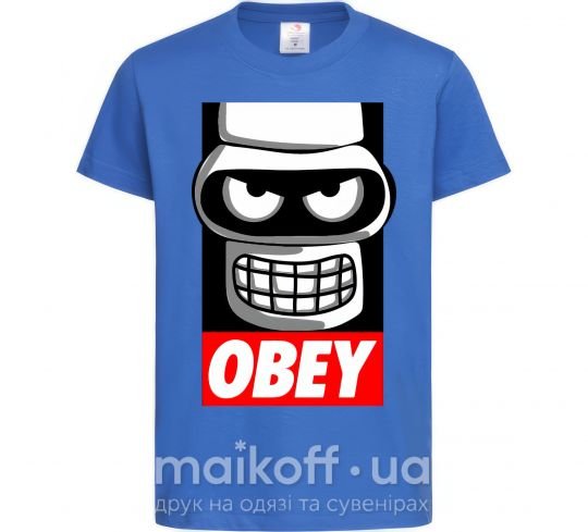 Дитяча футболка Obey Bender Яскраво-синій фото