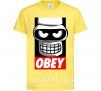 Детская футболка Obey Bender Лимонный фото