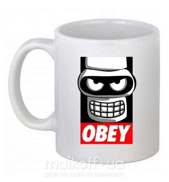 Чашка керамическая Obey Bender Белый фото