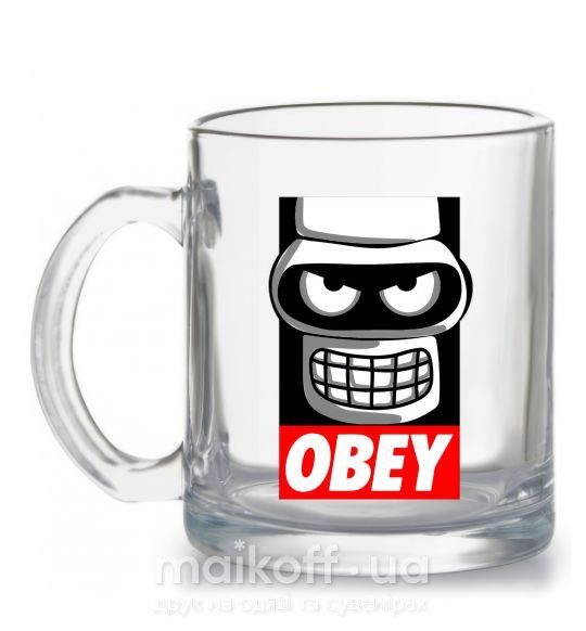 Чашка скляна Obey Bender Прозорий фото