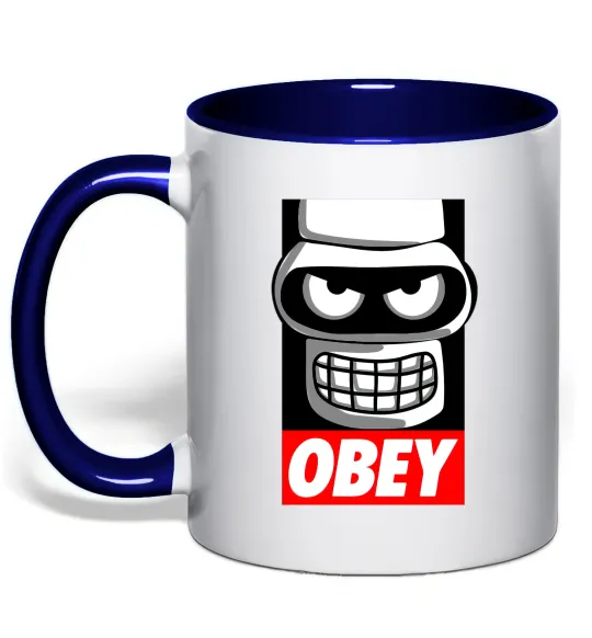 Чашка с цветной ручкой Obey Bender Глубокий темно-синий фото