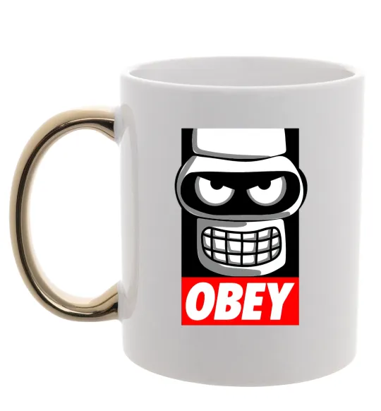 Чашка с цветной ручкой Obey Bender Золото фото