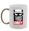 Чашка с цветной ручкой Obey Bender Золото фото