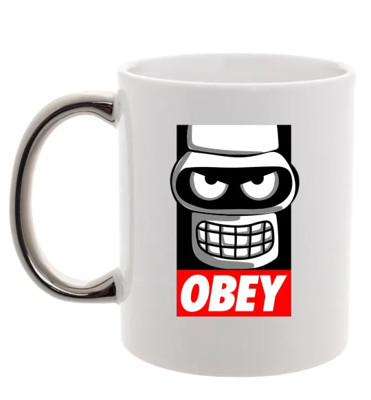 Чашка с цветной ручкой Obey Bender Серебро фото