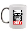 Чашка с цветной ручкой Obey Bender Серебро фото