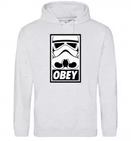 Женская толстовка (худи) Obey штурмовик Серый меланж фото