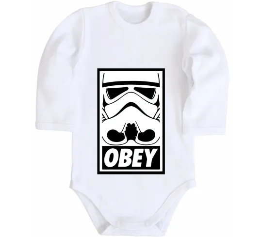 Дитячий бодік Obey штурмовик Білий фото