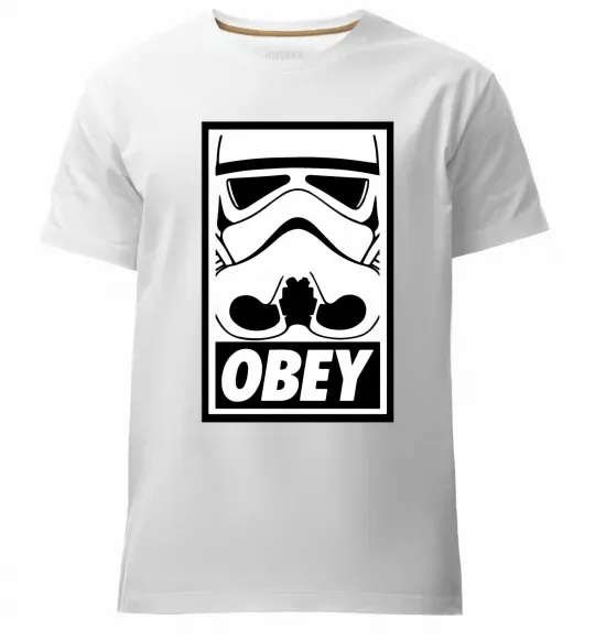 Чоловіча преміум футболка Obey штурмовик Білий фото