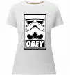 Женская премиум футболка Obey штурмовик Белый фото
