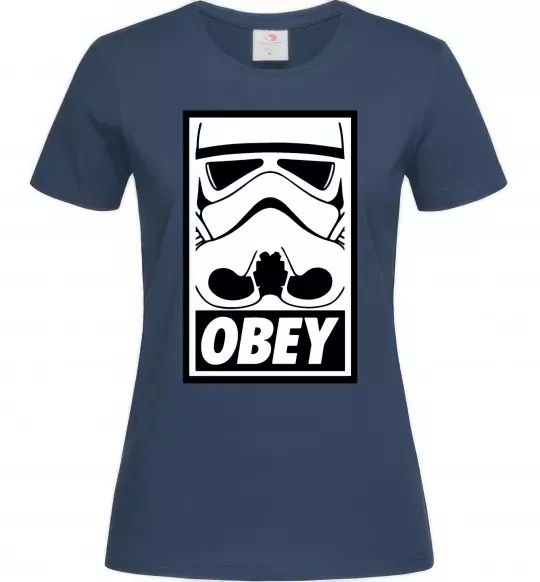 Женская футболка Obey штурмовик Темно-синий фото