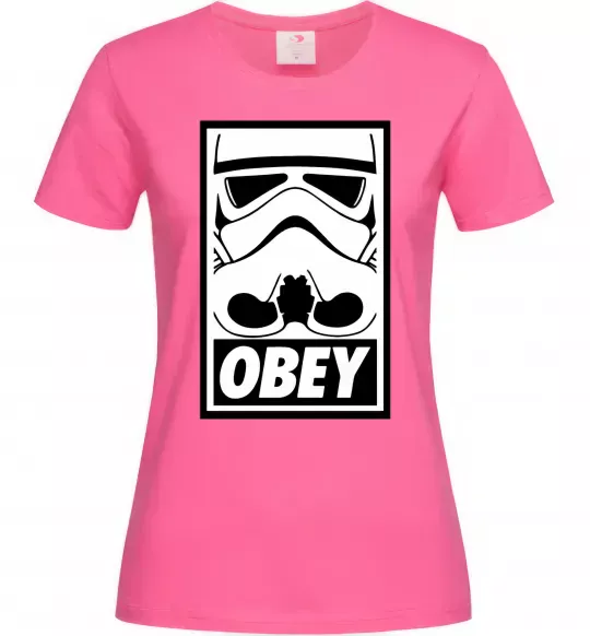 Женская футболка Obey штурмовик Ярко-розовый фото