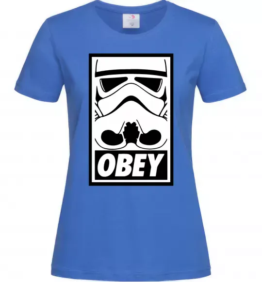 Женская футболка Obey штурмовик Ярко-синий фото