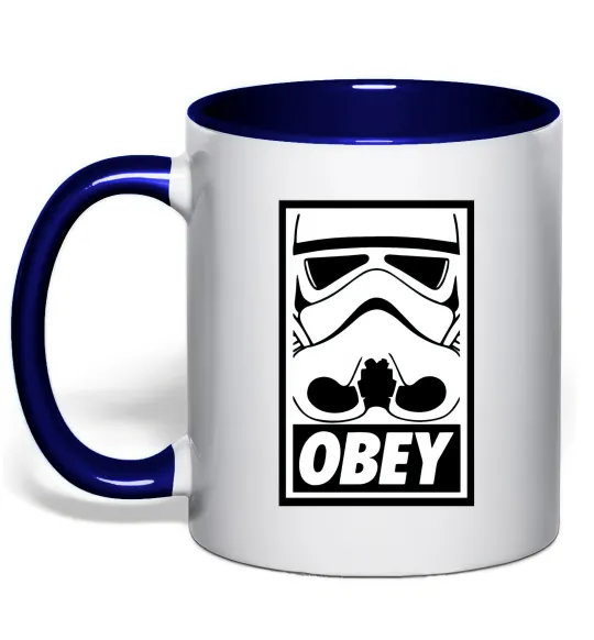 Чашка с цветной ручкой Obey штурмовик Глубокий темно-синий фото