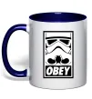 Чашка с цветной ручкой Obey штурмовик Глубокий темно-синий фото