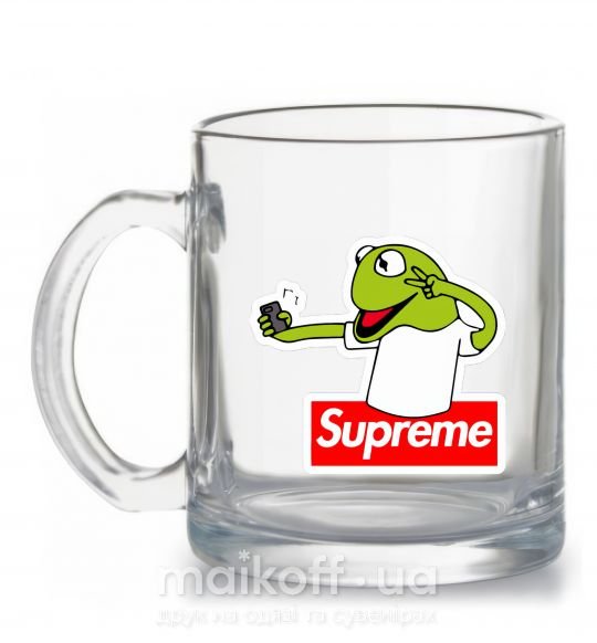 Чашка скляна Supreme жаба Прозорий фото