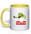 Чашка з кольоровою ручкою Supreme жаба Сонячно жовтий фото