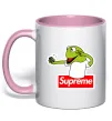 Чашка з кольоровою ручкою Supreme жаба Ніжно рожевий Чашка з кольоровою ручкою Supreme жаба Ніжно рожевий фото