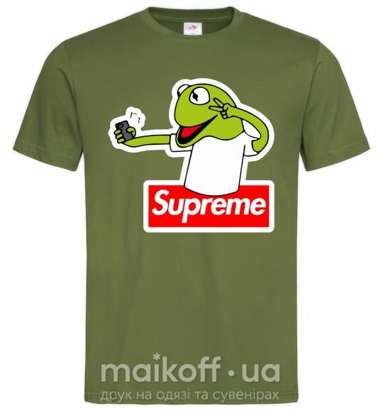 Чоловіча футболка Supreme жаба Оливковий фото