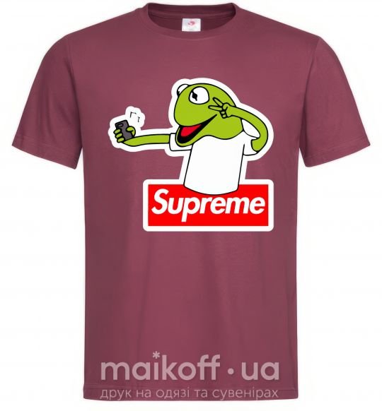 Чоловіча футболка Supreme жаба Бордовий фото
