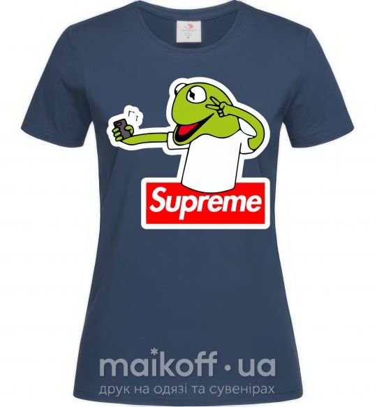 Жіноча футболка Supreme жаба Темно-синій фото