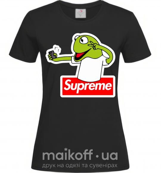 Жіноча футболка Supreme жаба Чорний фото
