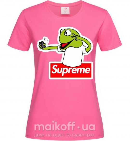 Жіноча футболка Supreme жаба Яскраво-рожевий фото
