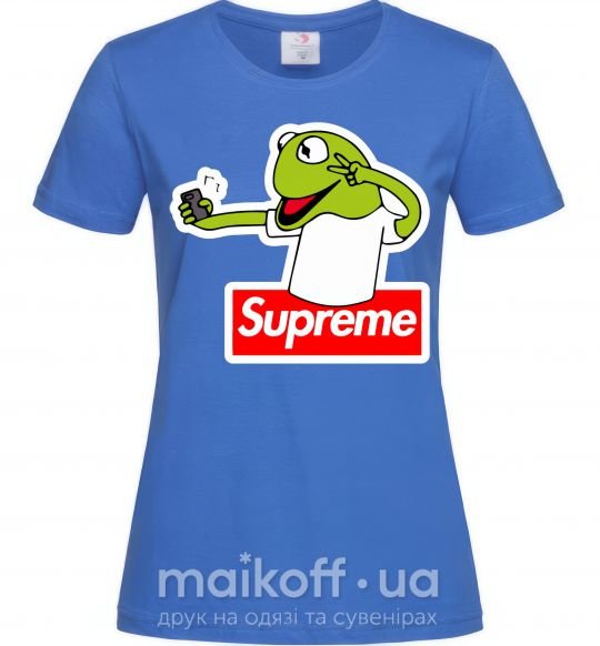 Женская футболка Supreme жаба Ярко-синий фото